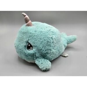 Preciousโ Moments Aqua Narwhal Plush Aurora 2020 Stuffed Unicorn Horn 10 inches